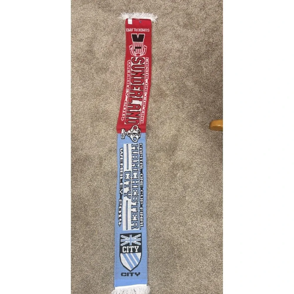 Manchester City vs Sunderland 2014 Capital One Cup Final Soccer Scarf Wembley